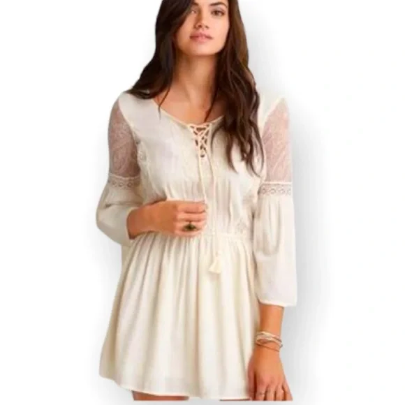 knee length dresses for ladies Cece Lace Ruffle Tie Back Mini Dress